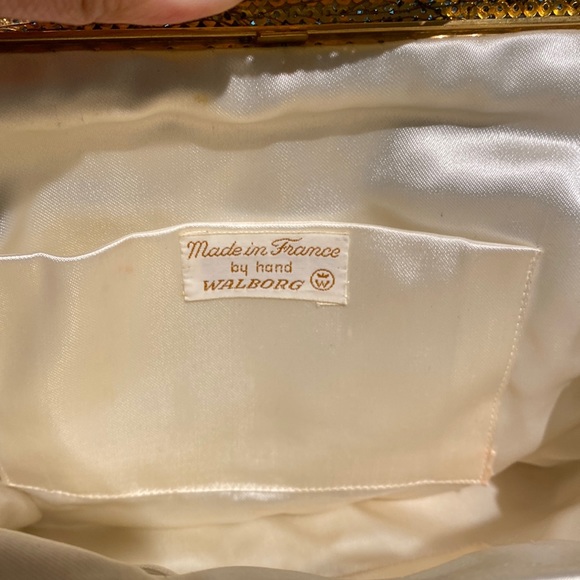 Vintage Walborg Handmade White French Beaded Clutch Evening Handbag - Picture 4 of 5